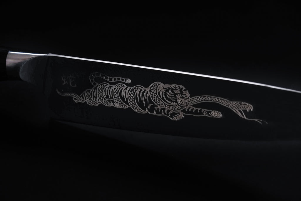 Cuchillo chef tigre y serpiente