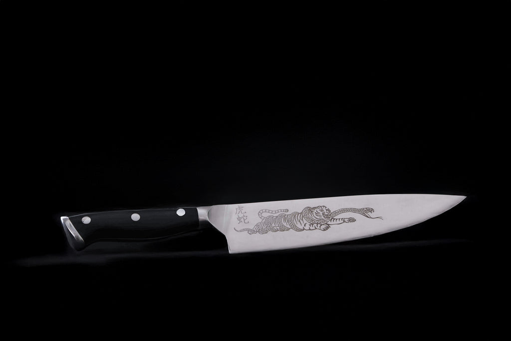 Cuchillo chef tigre y serpiente