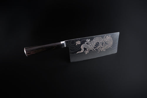 Cuchillo cleaver dragón