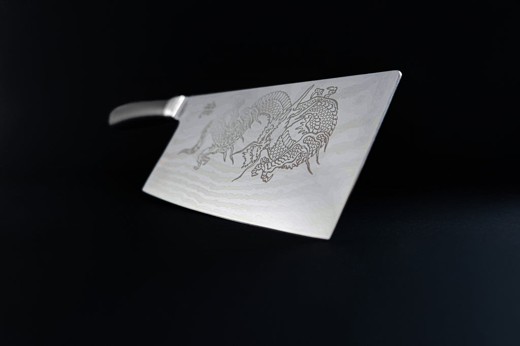 Cuchillo cleaver dragón